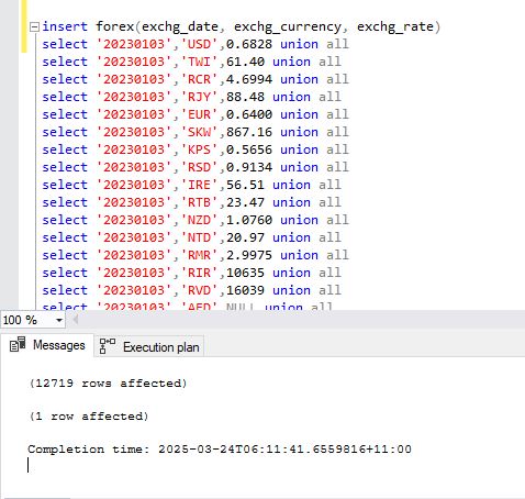 SSMS Insert Result